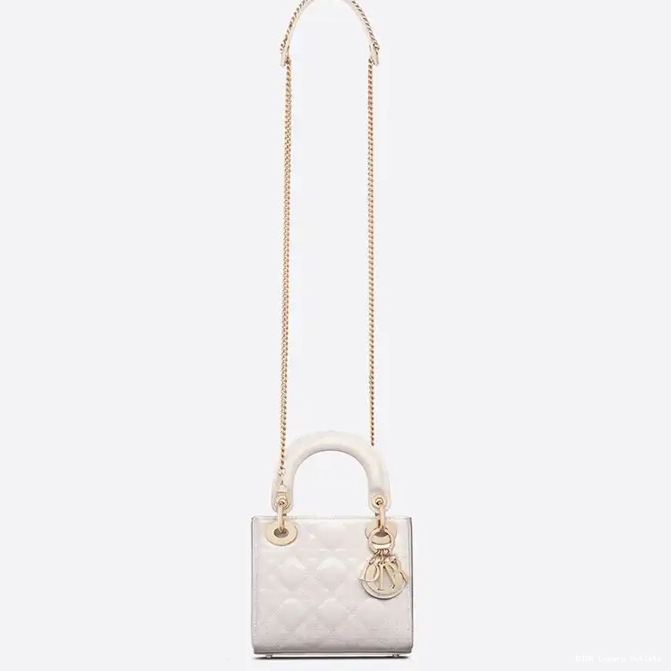 Cheap White Calfskin Lady Patent Cannage Bag Mini Dior 0620 Luxury